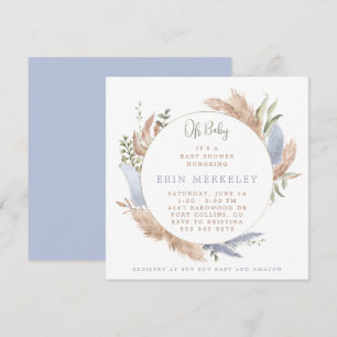 Boho Baby Shower-inbjudan för Pojke Inbjudningar