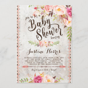 Boho Baby Shower-inbjudan Inbjudningar