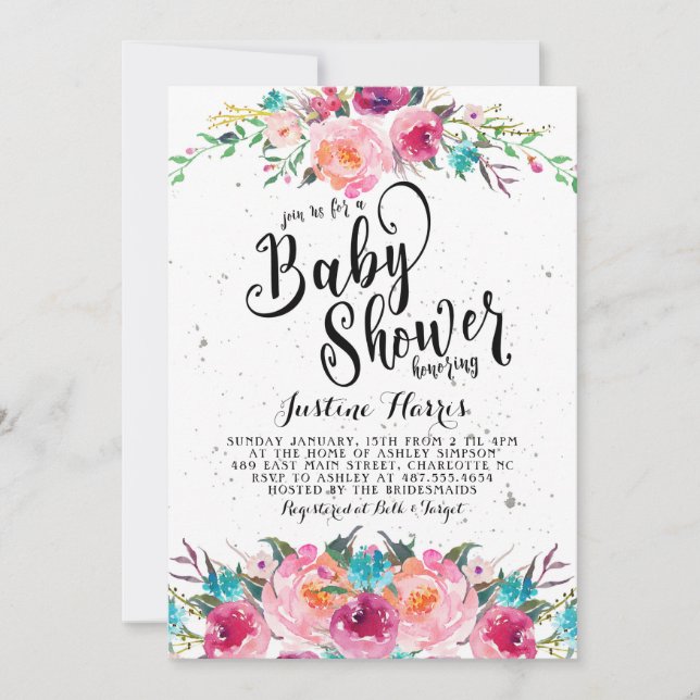 Boho Baby Shower-inbjudan Inbjudningar (Framsida)