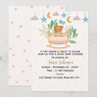 Boho Baby Shower Inbjudan Mall