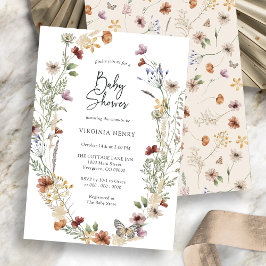 Boho Baby Shower-inbjudan med vilda blommor Inbjudningar
