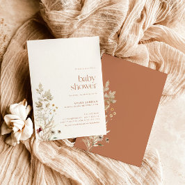 Boho Baby Shower Inbjudan | Modern fallskärm Blomm