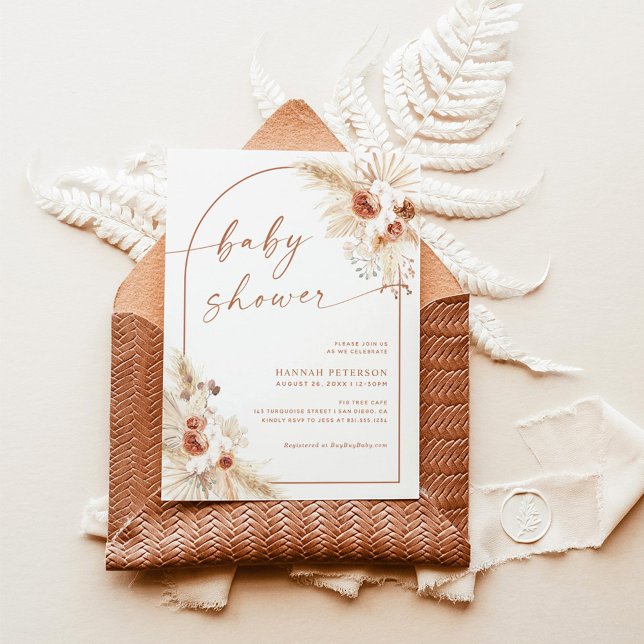 Boho Baby Shower Inbjudan Pampas Grass Baby Inbjud (Skapare uppladdad)