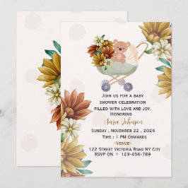 Boho Baby Shower Inbjudan Redigerbar Mall |