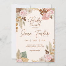 Boho Baby Shower-inbjudan