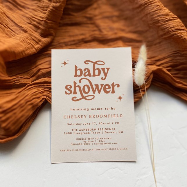 Boho Baby Shower-inbjudan, Terracotta Shower Inbjudningar (Skapare uppladdad)