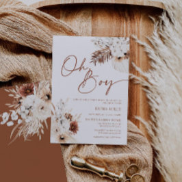 Boho Baby Shower-inbjudan till pojk-inbjudan Inbjudningar