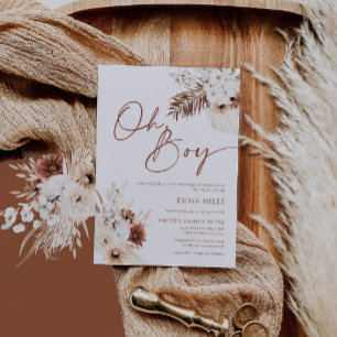 Boho Baby Shower-inbjudan till pojk-inbjudan Inbjudningar