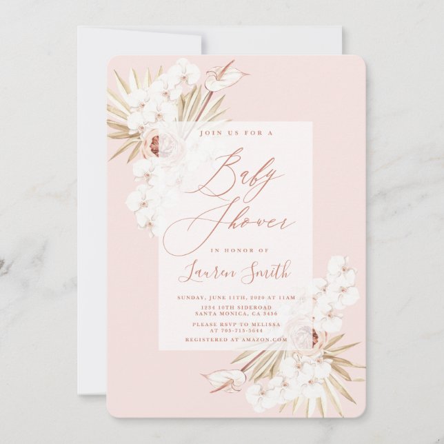 Boho Baby Shower Inbjudningar (Framsida)