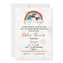 Boho Baby Shower Inbjudningskort