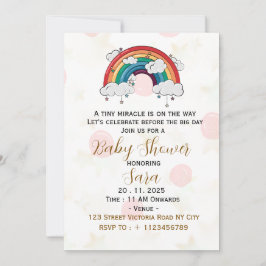 Boho Baby Shower Inbjudningskort