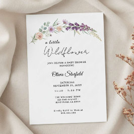 Boho Baby Shower Invitation Card Floral Watercolor Inbjudningar