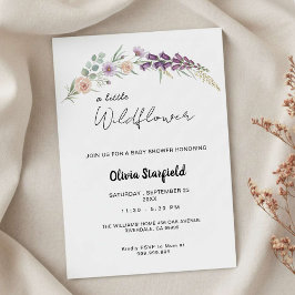 Boho Baby Shower Invitation Card Floral Watercolor Inbjudningar