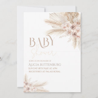 Boho Baby Shower Invitation Inbjudningar