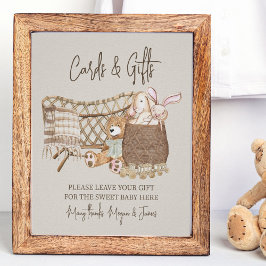 Boho Baby Shower-kort och presentidéer för barnkam Poster