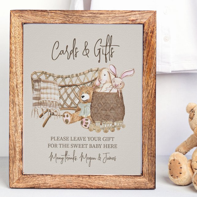 Boho Baby Shower-kort och presentidéer för barnkam Poster (Skapare uppladdad)