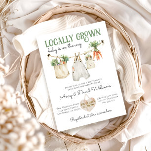 Boho Baby Shower, lokalt odlad jordbrukare Inbjudningar