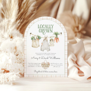 Boho Baby Shower, lokalt odlad jordbrukare Inbjudningar