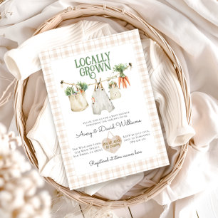 Boho Baby Shower, lokalt odlad jordbrukare Inbjudningar