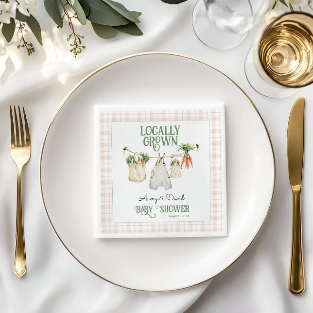 Boho Baby Shower, lokalt odlad jordbrukare Pappersservett (Skapare uppladdad)
