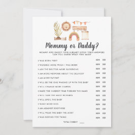 Boho Baby Shower | Mamma- eller pappa-spel Inbjudningar