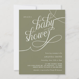 Boho Baby Shower med minimalistisk könsmognad Neut Inbjudningar
