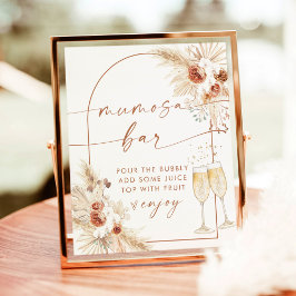 Boho Baby Shower Mimosa Mumosa Pub Sign Poster