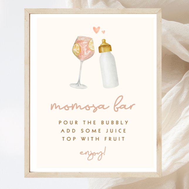Boho Baby Shower Momosa Pub-tecken Poster (Skapare uppladdad)
