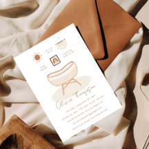 Boho Baby Shower Nursery Terracotta-inbjudningar
