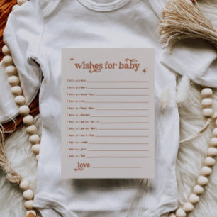 Boho Baby Shower Önskemål för Baby-kort Inbjudningar