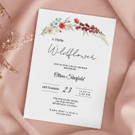 boho baby shower red floral baby shower  inbjudningar