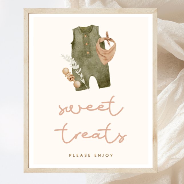 Boho Baby Shower Sweet Treats-tecken Poster (Skapare uppladdad)
