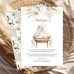 Boho Baby Shower (tack för att du har fått Pampas- Tack Kort