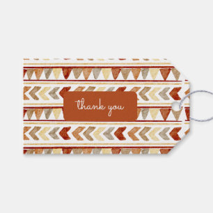 Boho Baby Shower Tribal Navajo Brun Tack Presentetikett