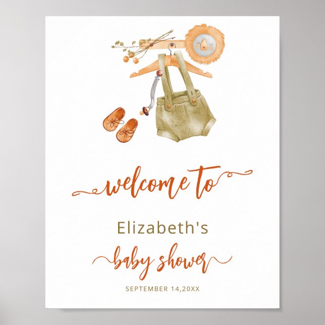 Boho Baby Shower Välkommen Poster (Framsidan)