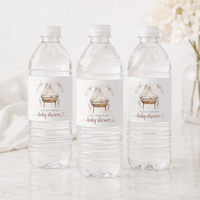 Boho Baby Shower Vattenflasketiketter Neutrala Vattenflaskor Etikett (water bottle labels)