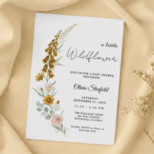 Boho Baby Shower yellow floral watercolor
