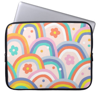 Boho baby sommar vismisk regnbåge, sömlös patter laptop fodral