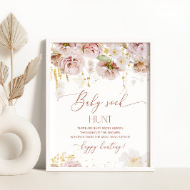 Boho Baby-strumpjakt på babydusch Poster