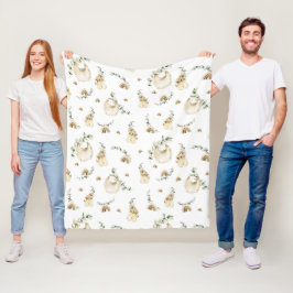 Boho babyblöjor Regnbågar Botanisk grönska Mönster Fleecefilt