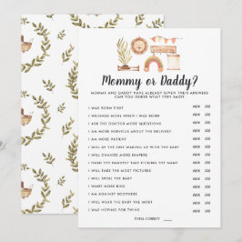 Boho Babyfirande | Mamma eller Pappa-spelet Inbjudningar