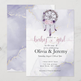 BOHO Babyflicka Amethyst Dammtrosa Drömfångare Inbjudningar