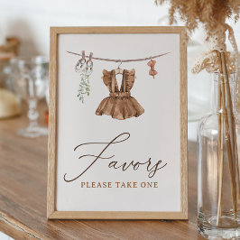 Boho babykläder flicka baby shower presenter skylt