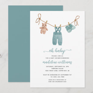 BOHO Babykläder Pojke Oj, bebis - Baby Shower-inbj Inbjudningar