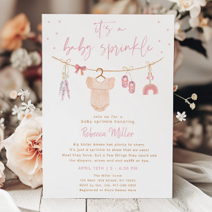 Boho Babykläder Rosa Rosa Strössel Inbjudningar