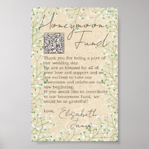 Boho Baby's BandeFlowers Rustic Honeymoon Fund Poster