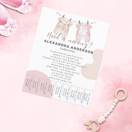 Boho Babywatch Watercolor Service Tear-Off Flygblad