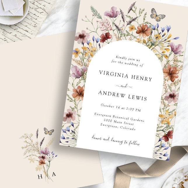 Boho-båge bröllopsinbjudan inbjudningar (Boho Arch Wedding Invitation
)