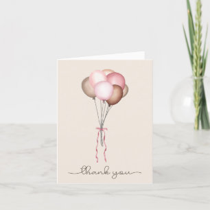 Boho Balloons-Torkade pampas, Rosa, Brown, Flicka Tack Kort