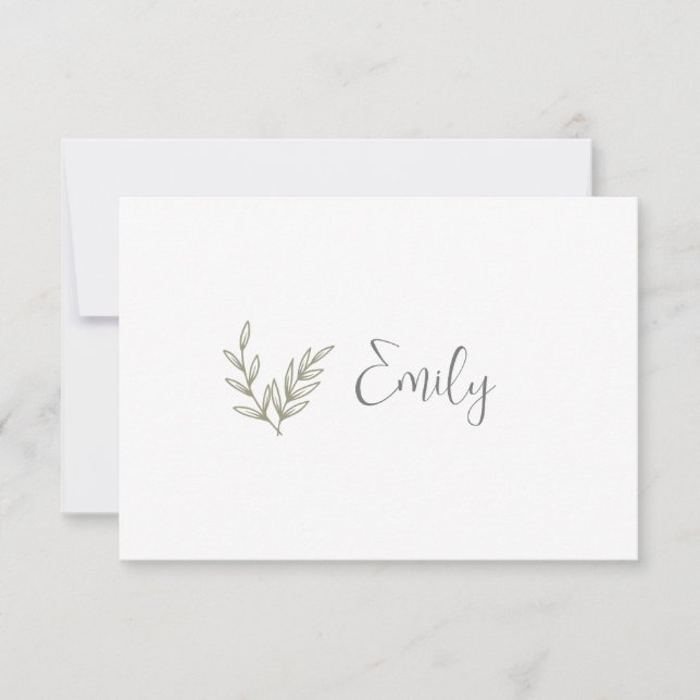 Boho Bamboo Botanical Löv Soft Elegant Greenery (Framsida)